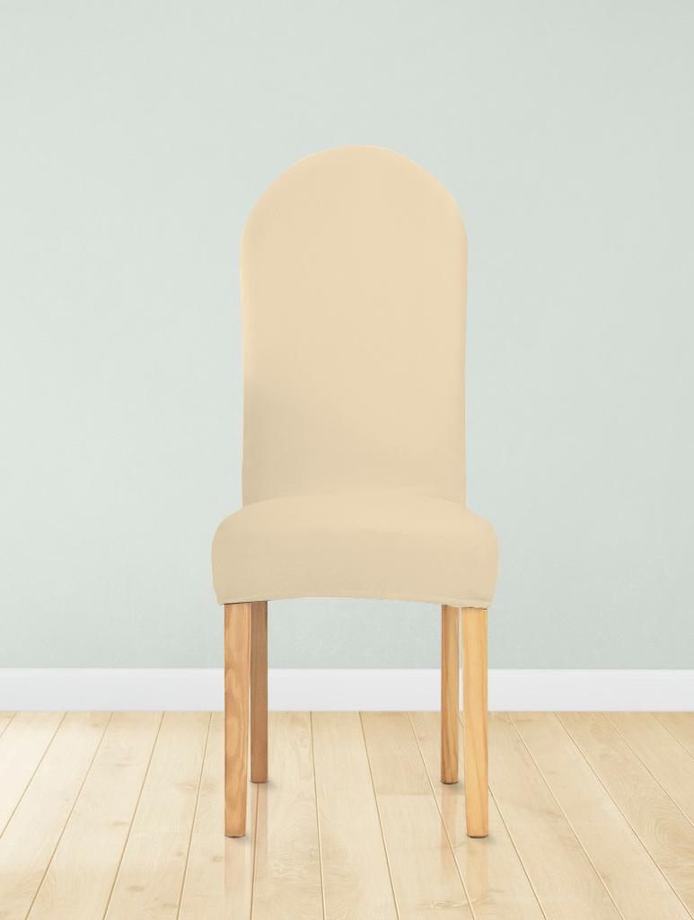 Cover Chair Rounded Backrest Cream Velvet