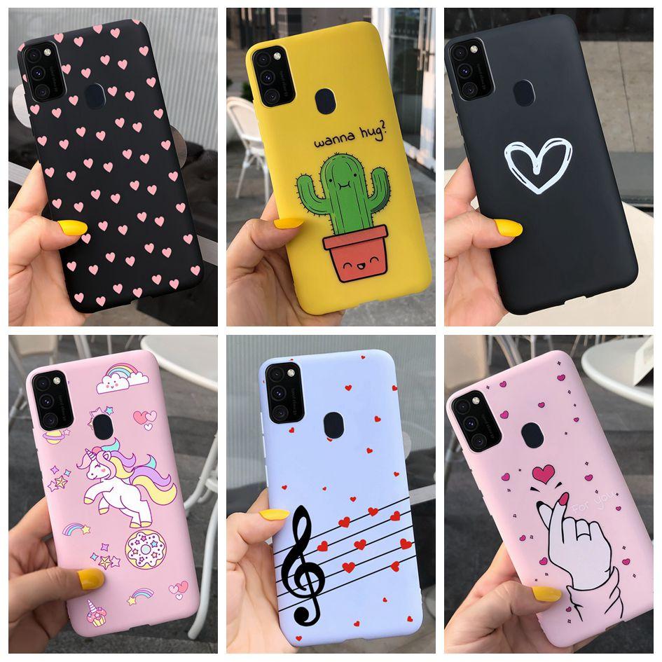 Pro Samsung M21 Pouzdro 6,4 palce Měkký Silikonový Kryt s Srdcem TPU Pro Samsung Galaxy M21 M 21 SM-M215F M215 Zadní Kryt Telefonu Funda