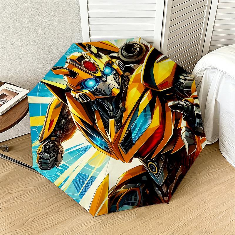 Transformers Adventure 8 Ribs 3Fold Black Glue Uv Protection Umbrella Sun Protection Rainproof Compact Folding Umbrella For Travel Daily Use C923746