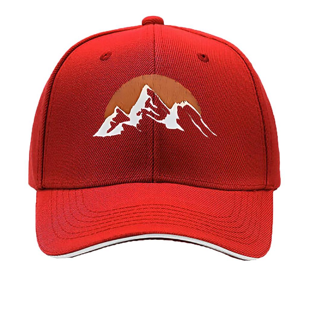 Casual Outdoor UnisexS Baseball Cap with Adjustable Features Featuring a Fun Sunrise Mountain Design Sandwich Baseball Cap