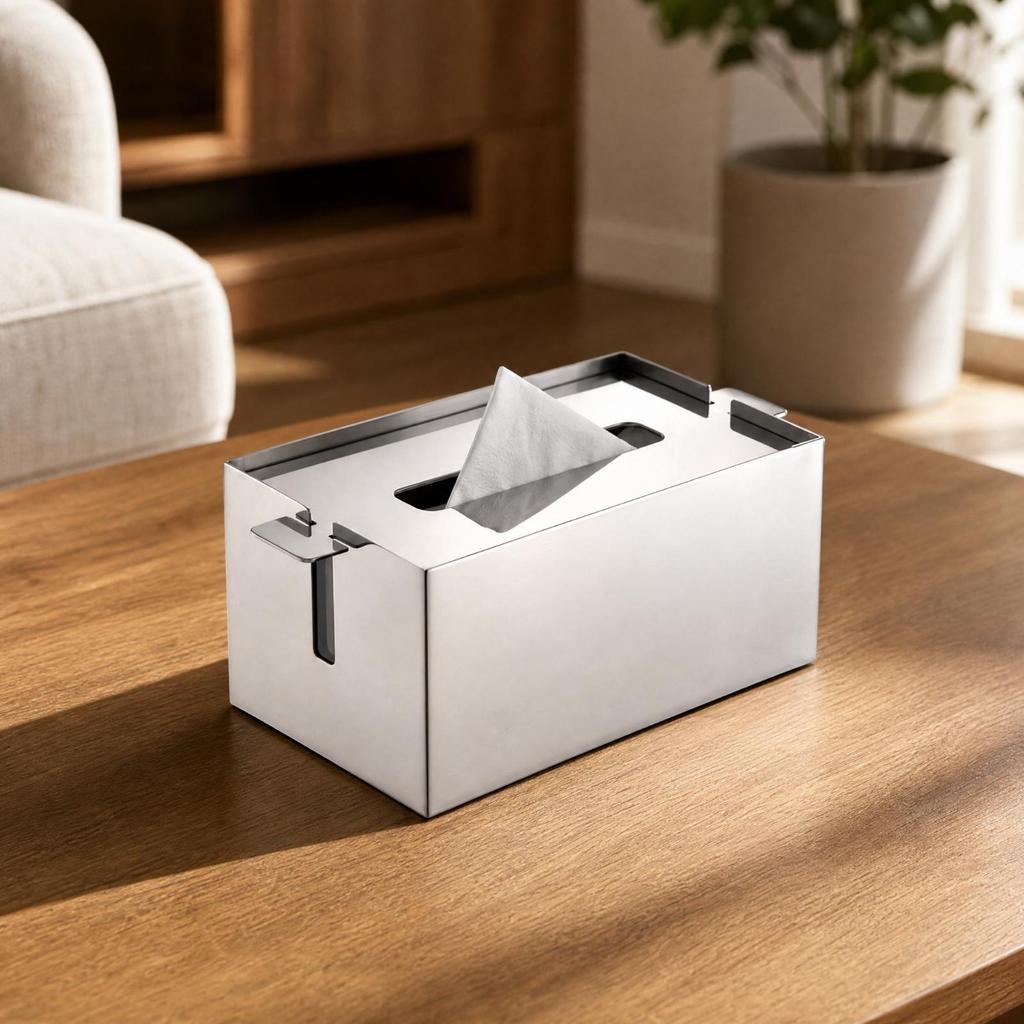 Stainless Steel Tissue Box Heavy Duty for Desk