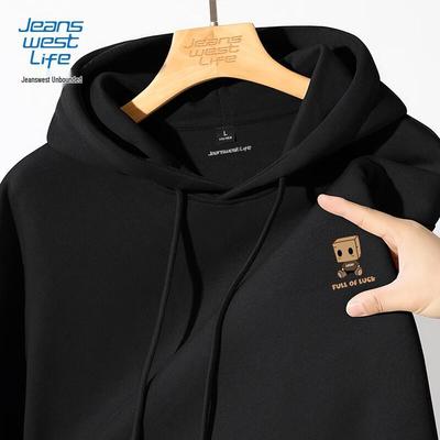 Męska bluza z kapturem Jeanswest Life z kreskówkową grafiką, o dużej gramaturze