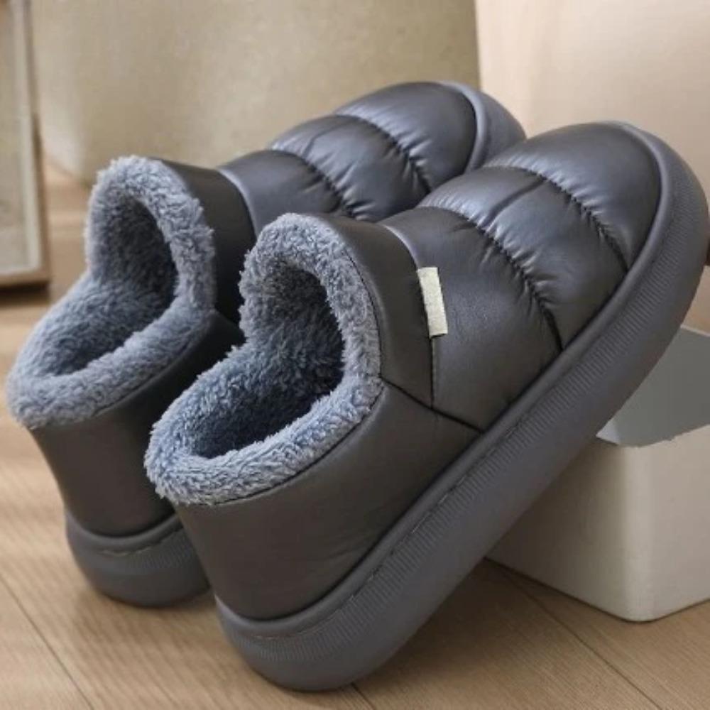 Ankunft wasserdichte Damen PU Leder Schneestiefel warmes kurzes Plüsch Stiefelette weibliche Winterschuhe Frau große Übergröße 41 45