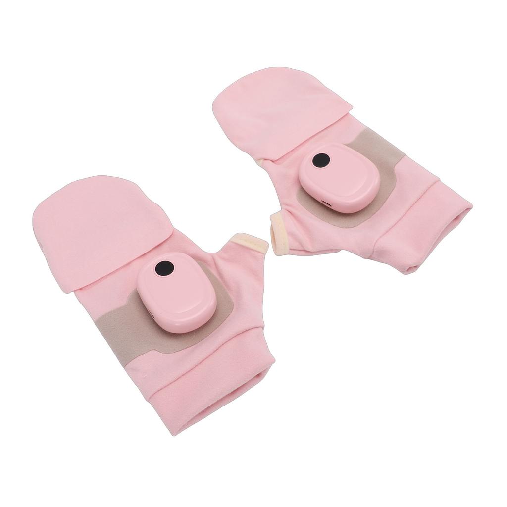 Electric Heated Gloves Rechargeable Quick Heating Portable Heated Gloves for Indoor Outdoor Winter Use Pink