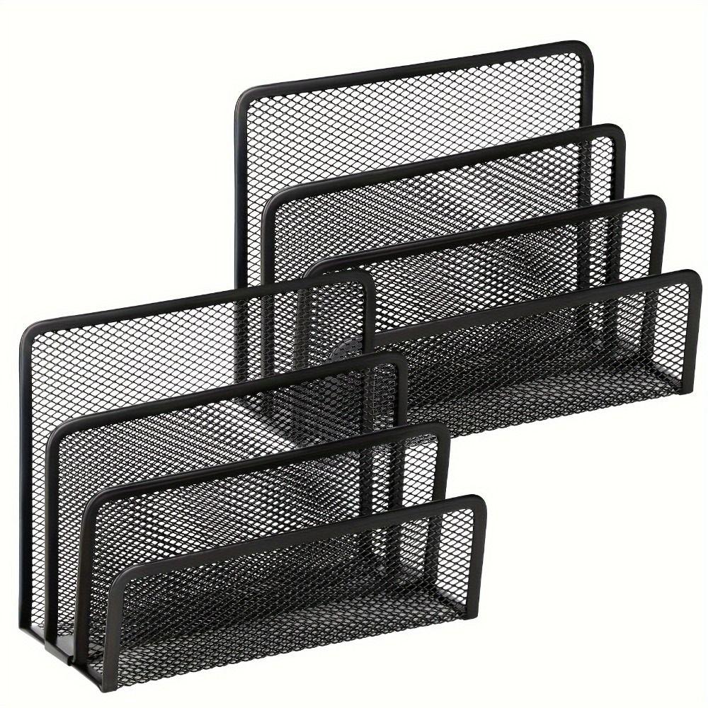 Metal Desk Office File Holder Three-layer Business Document Tray Mesh Desk Organizer  Document