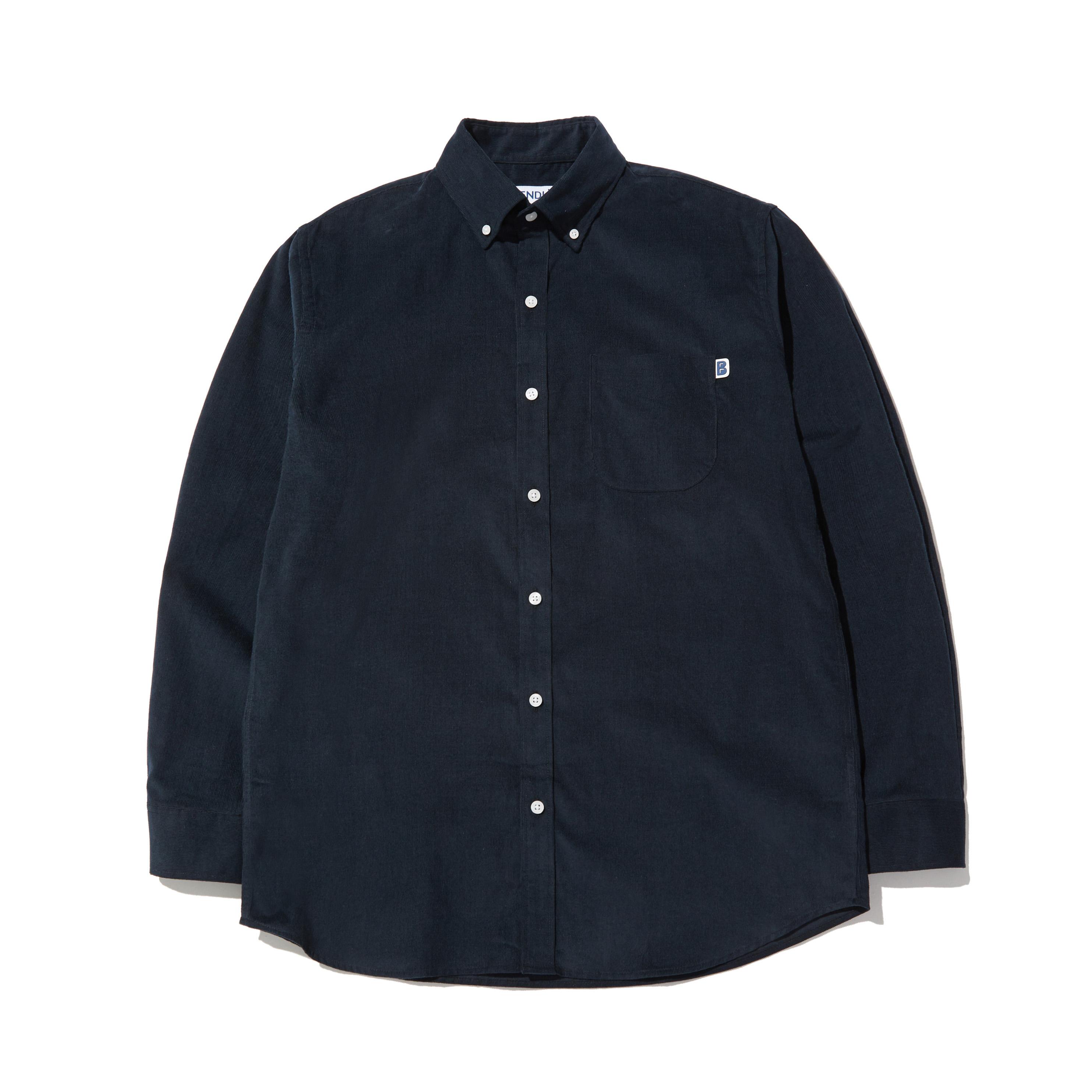 Bendles Corduroy Patch Shirt - Navy Navy/M