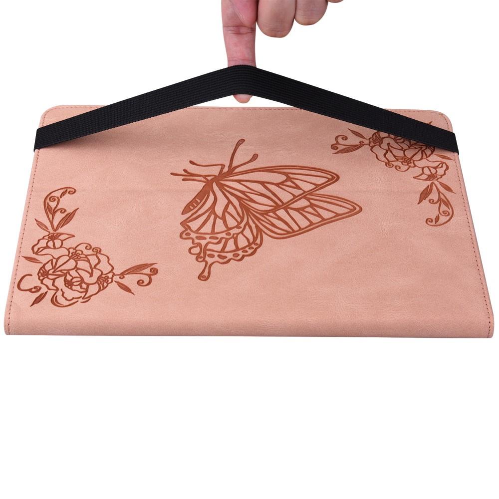 Lenovo Tab M9 Case, Wallet Pen Slot, Butterflies, Pink
