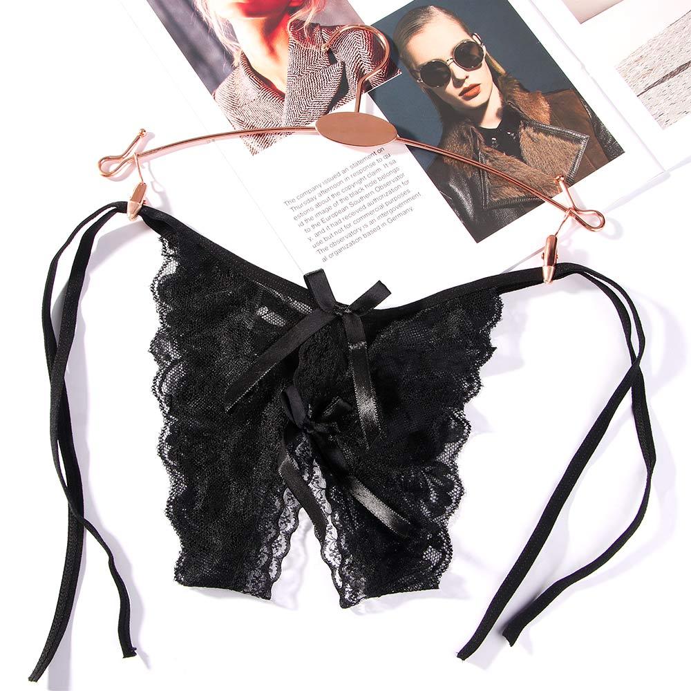 Low Waist Side Tie Exotic T-pants Open Crotch Underwear Sexy Women G-string Thongs Briefs Panties