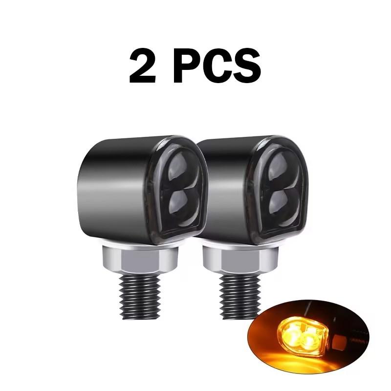 8mm Mini Motorcycle Led Turn Signal Light Smoke Lens Indicators Blinker Lights Amber Flasher Signal Lamp For Honda Cafe Racer
