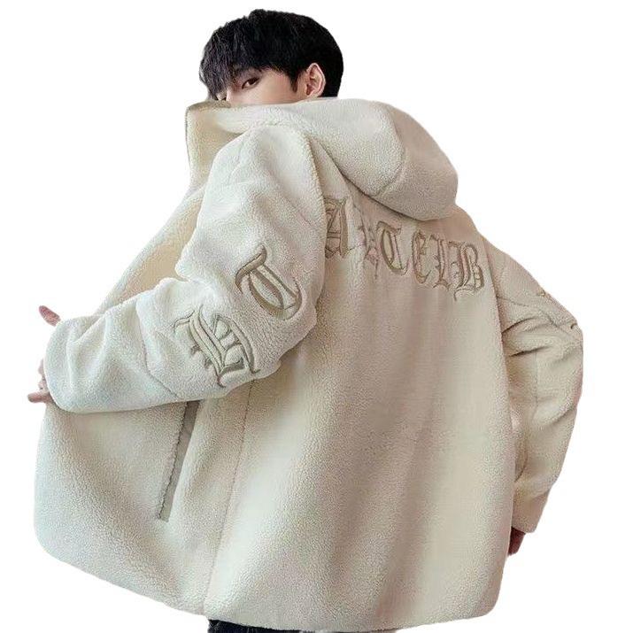 Men's New Lambswool Plush Cotton Jacket - Autumn/Winter Trendy Fleece Plus Velvet Padded Coat
