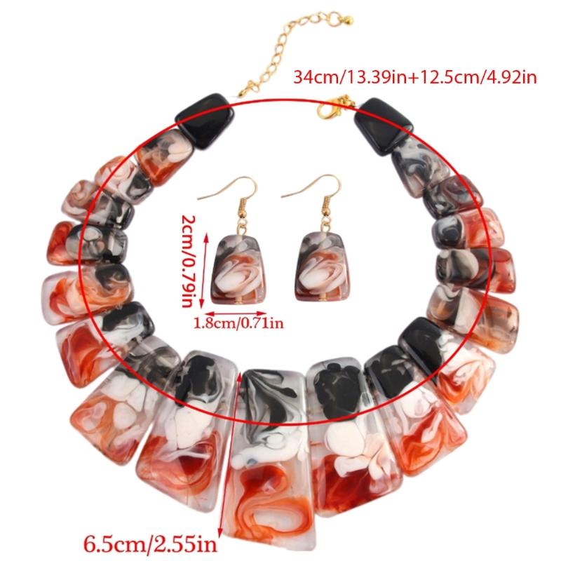 Schlüsselbeinkette Halskette und Hängeohrringe Set Markantes Halsketten- und Ohrringset für Frauen, die Vintage-Charme lieben