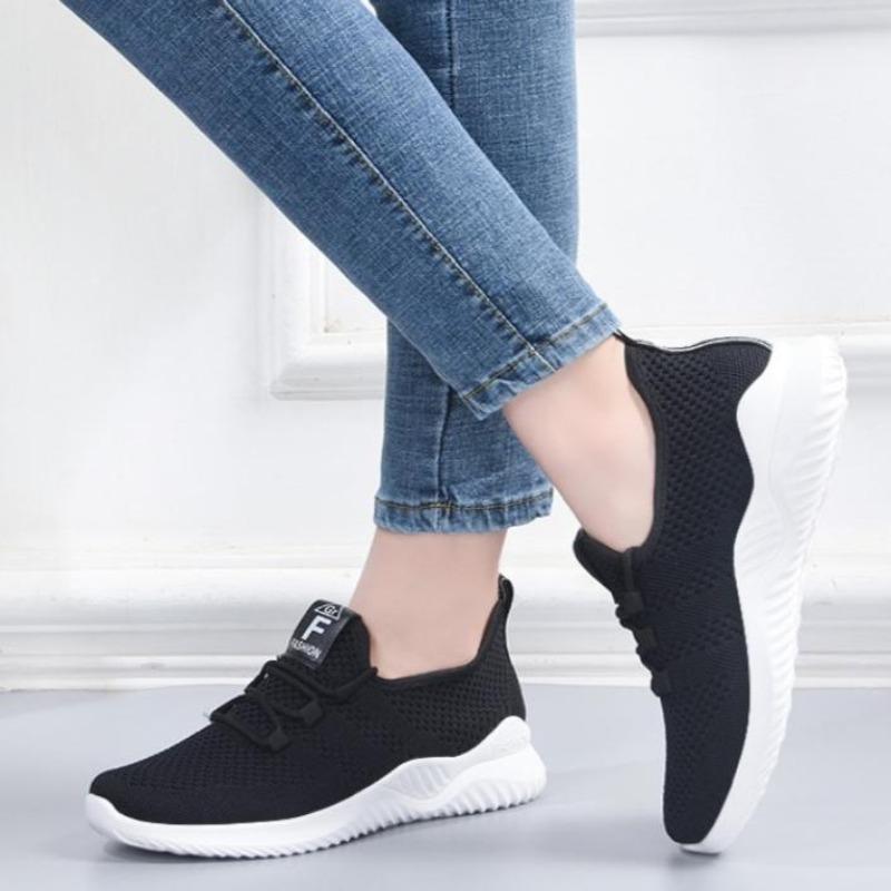 Women Breathable Soft Sole Comfort Casual Fashion Flying Trend Running Sneakers Lightweight Slip On Shoes