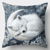 Sleepy Puppy & Moonlit Floral PillowcaseLiving Room Sofa Cushion Cover, Soft and Comfortable, Bedroom Room Decoration