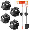 MUTUACTOR Magnetic Broom Holder, 12lb, Non-Slip Magnetic Mount Storage Broom Holder with Rubber Gripper, 4-Pack, Heavy Duty Magnetic Tool Holder for W
