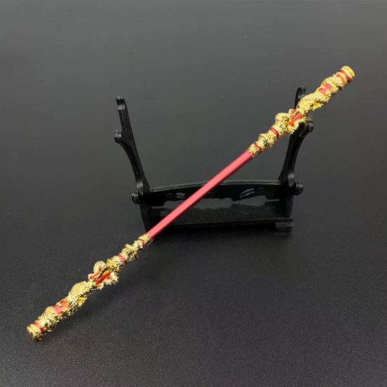 

Золотая дубина Yousheng Wukong Великие мудрецы, равные Небесам Ruyi Jingu Bang, резной бар Monkey King, украшение из металлического золотого обруча, модель палки, украшение