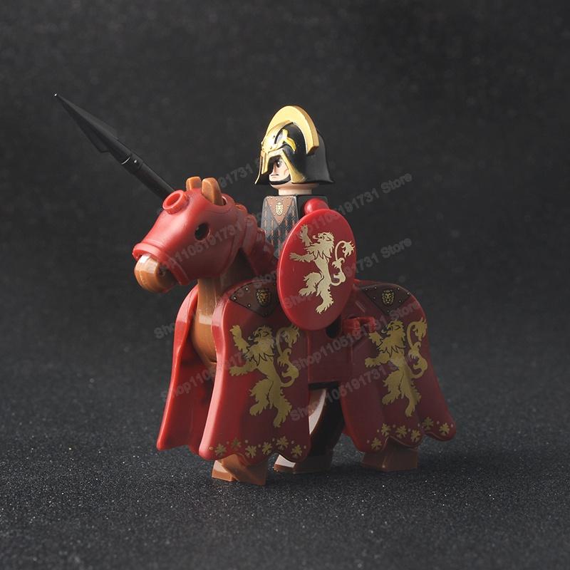 Medieval Knight Serie Figures Building Blocks Warrior Soldiers Guards Lion Heart Hospital Teutonic Knight Battle Pastor Kid Gift