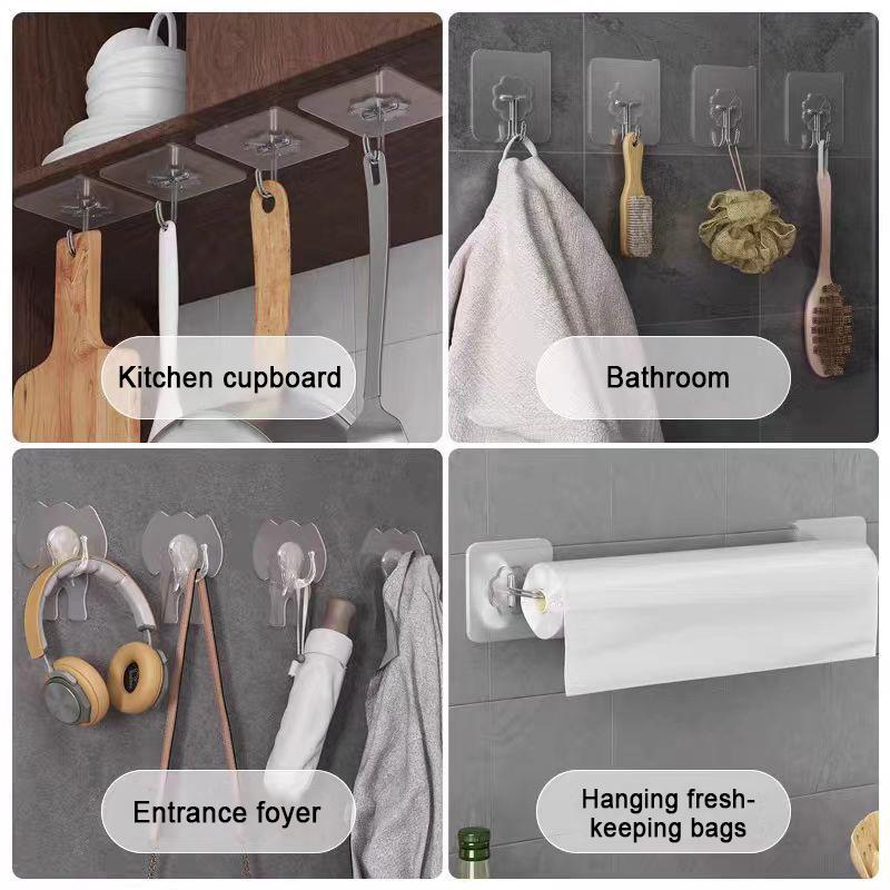 1 Stk Haken Transparent Stark Selbstklebend Tür Wandhänger Haken Saug Schwerlastregal Saugnapf Für Küche Badezimmer