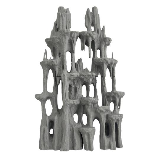 Aquarium Mountain View Stone Artificial Rock Formation Mountain Ornament Fish Tank Rockery Landscape Betta Hideout Cave for Small Fish Shrimp