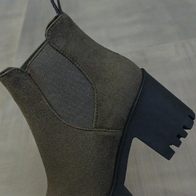 Ankle Boots for Women Autumn and Winter Thick Heel Thick Sole Round Head Short Boots Woman Shoes High Heel Women's Boots