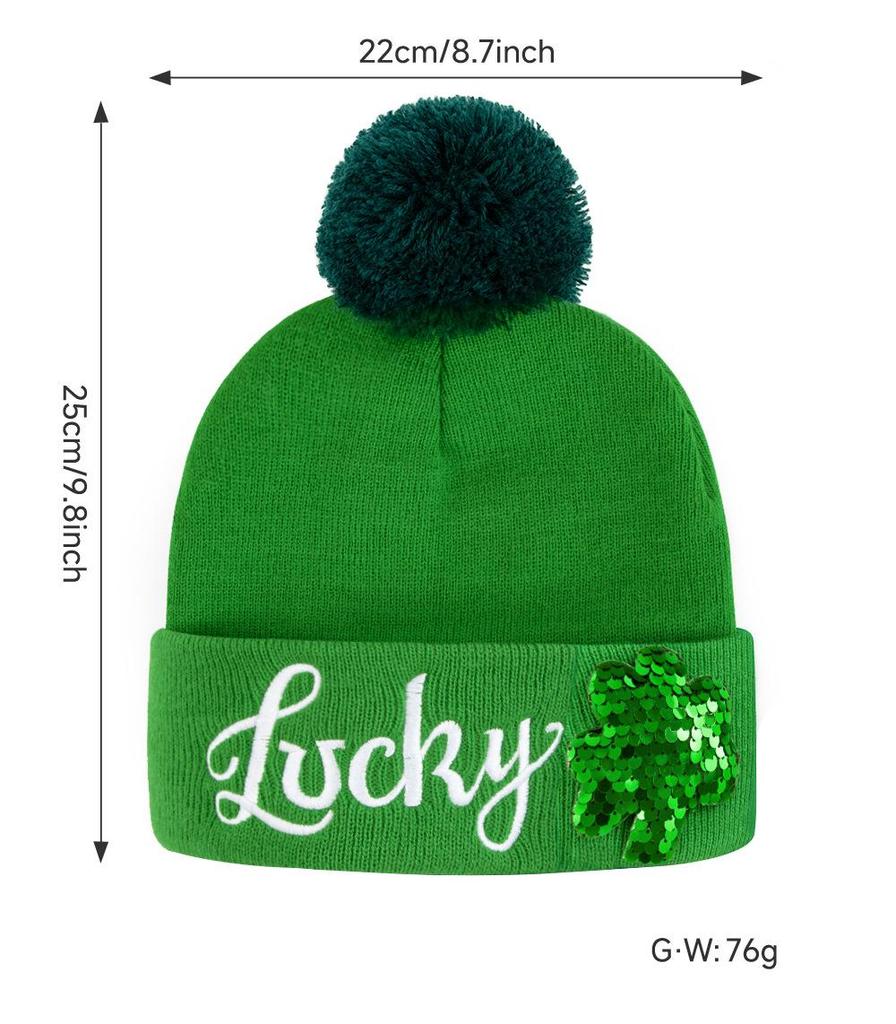 New Irish Embroidered Green Wool Hat for St. Patrick's Day Party Costume
