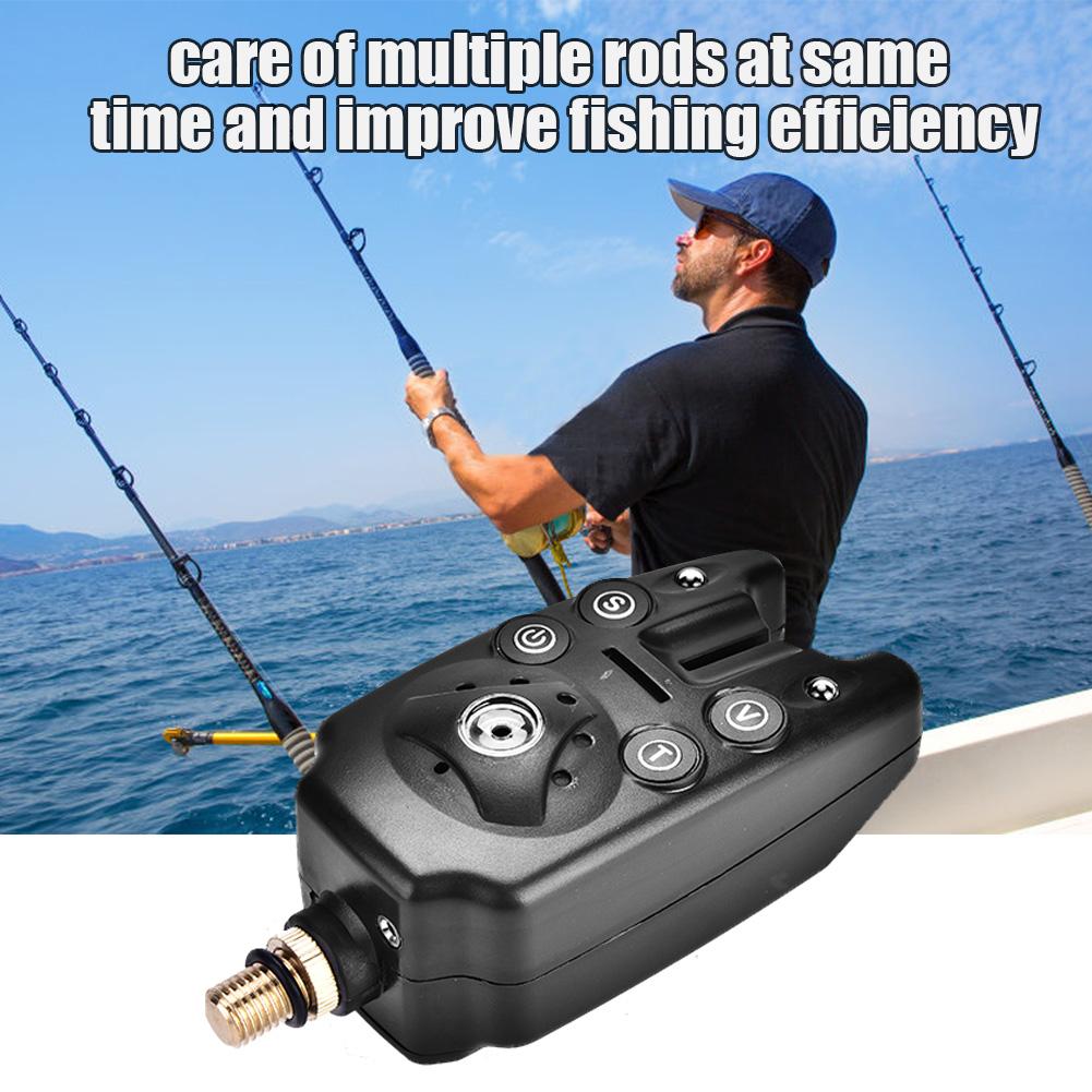 LED Fishing Electronic Fish Bite Alarm Finder Sound Alert Indicator Light Stick (Black)