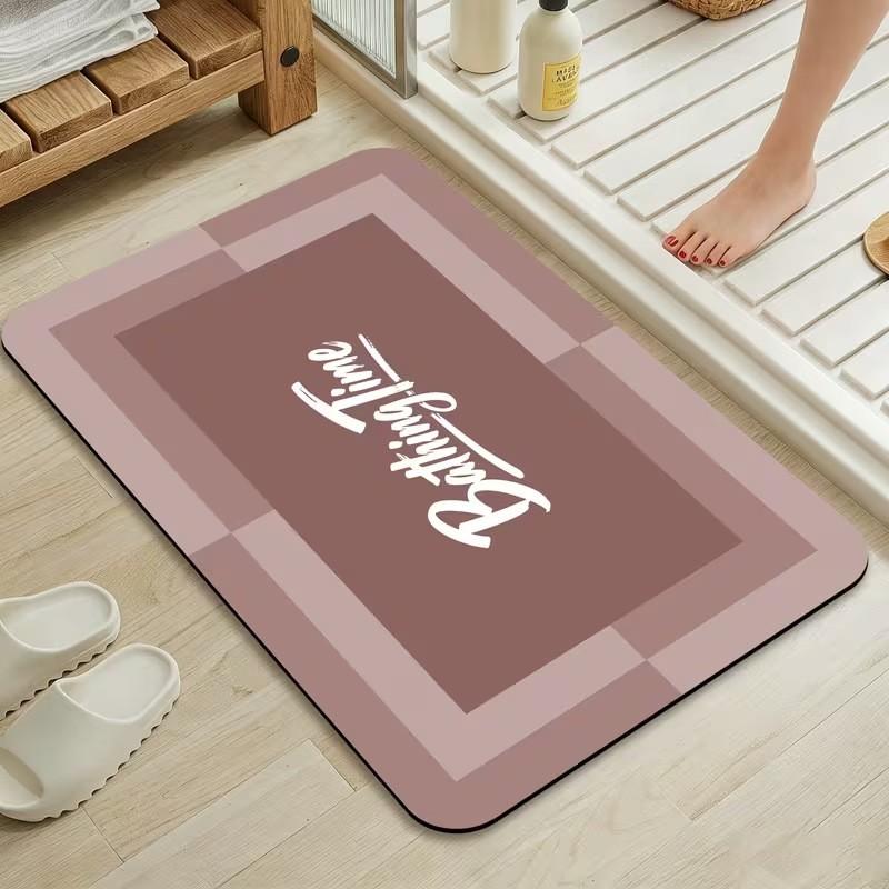 Minimalist European Style Diatomite Bath Mat Shower Floor Entryway Non-Slip Absorbent Bathroom Rug