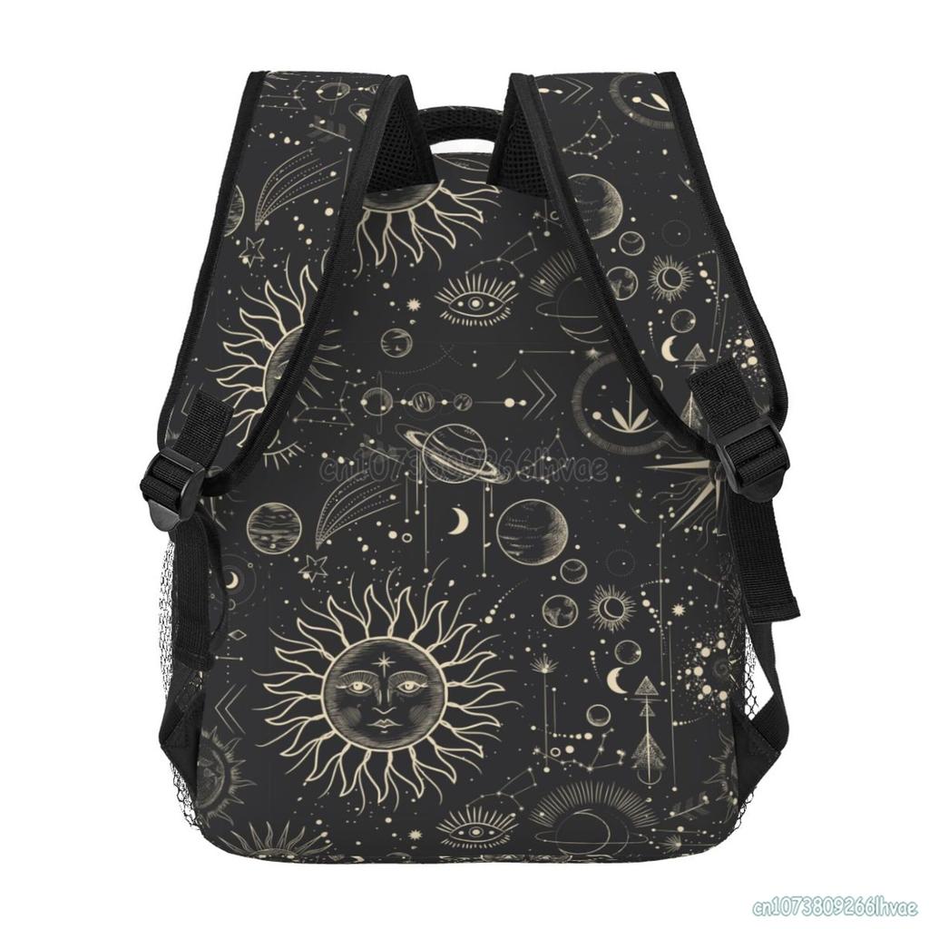 Nebeský vzor Slunce a Měsíc Mystické Goth Kouzelnické Batohy Školní taška Ruksak pro studenty Unisex Měkká záda Cestovní taška