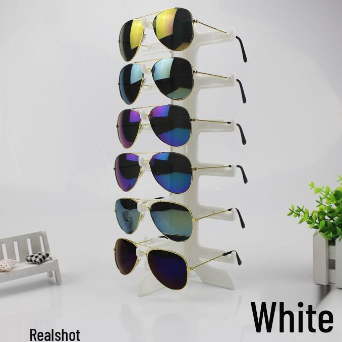 6-Piece Plastic Eyeglasses Display Stand for Sunglasses - Shelf Holder & Storage Rack