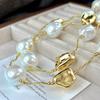 Vintage High Quality Strong High Gloss Baroque Imitation Pearl Design Sense Necklace Collarbone Chain