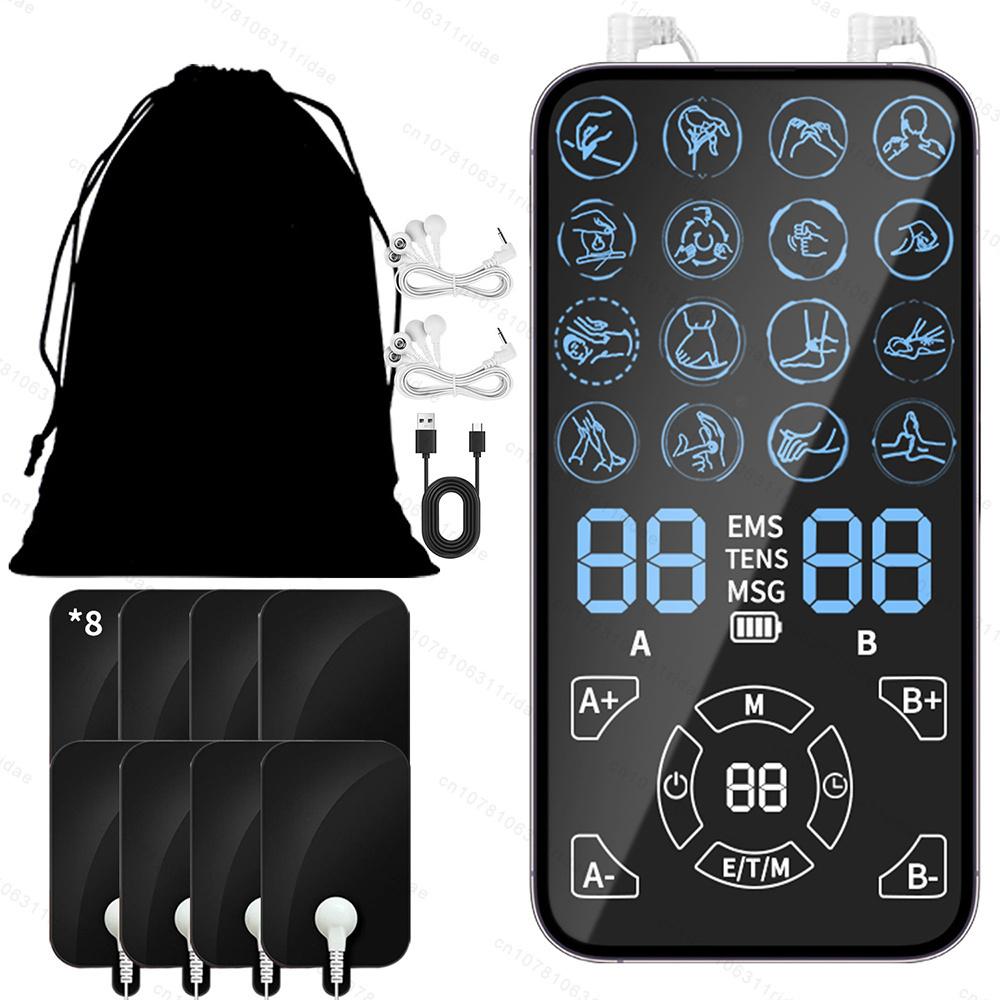 16 Tens Electric EMS Acupuncture Body Massage,Tens Muscle Stimulator Therapy Slimming Machine Electro Stimulator Digital Therapy