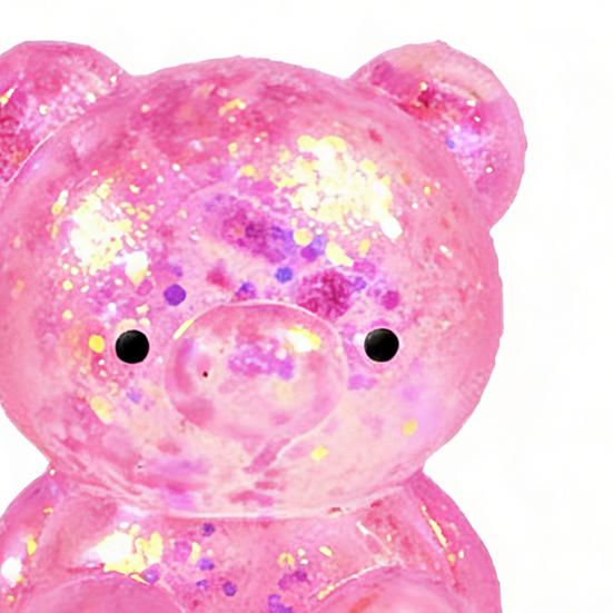 Klarer Bär Quetschspielzeug Stressabbau Glitzerbär Stresszuckerball Sensorisches Spielzeug Weich Langsam aufsteigend Dekompression Fidget Spielzeug