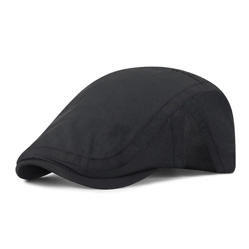 Casual Breathable Beret Men'S Hat Mesh Speed Drying Newsboy Cap Adjustable Forward Hat Outdoor