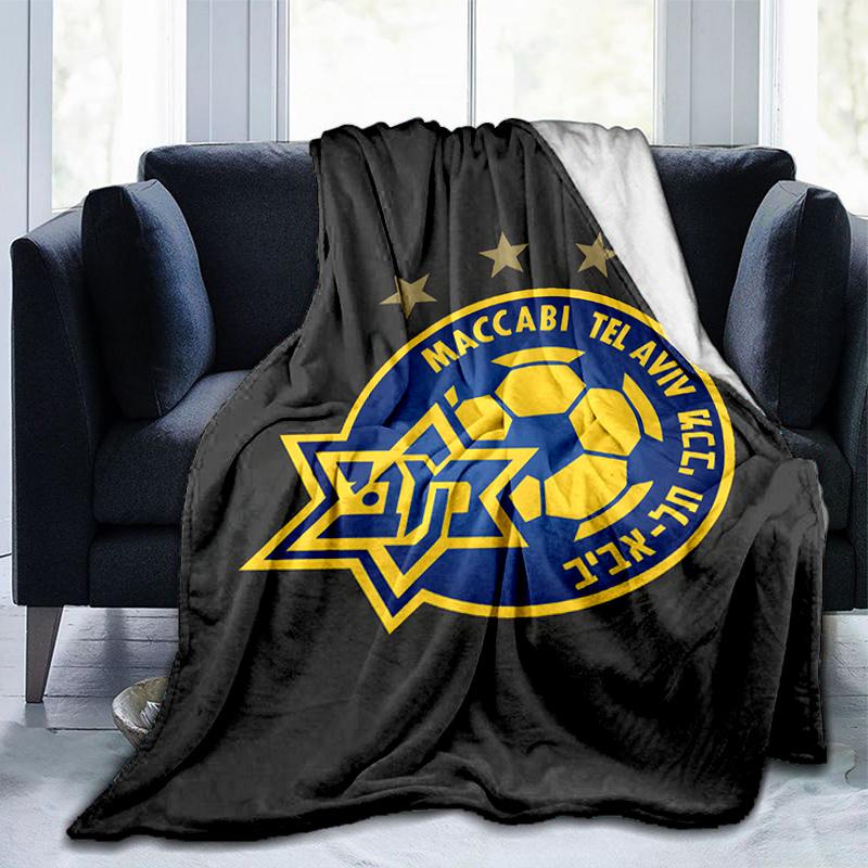 Maccabi Fußball Club Bedruckte Decken Weiche Flanelldecken für Sofa Bett Geschenke für Männer Frauen Picknickdecke Weihnachtsgeschenke