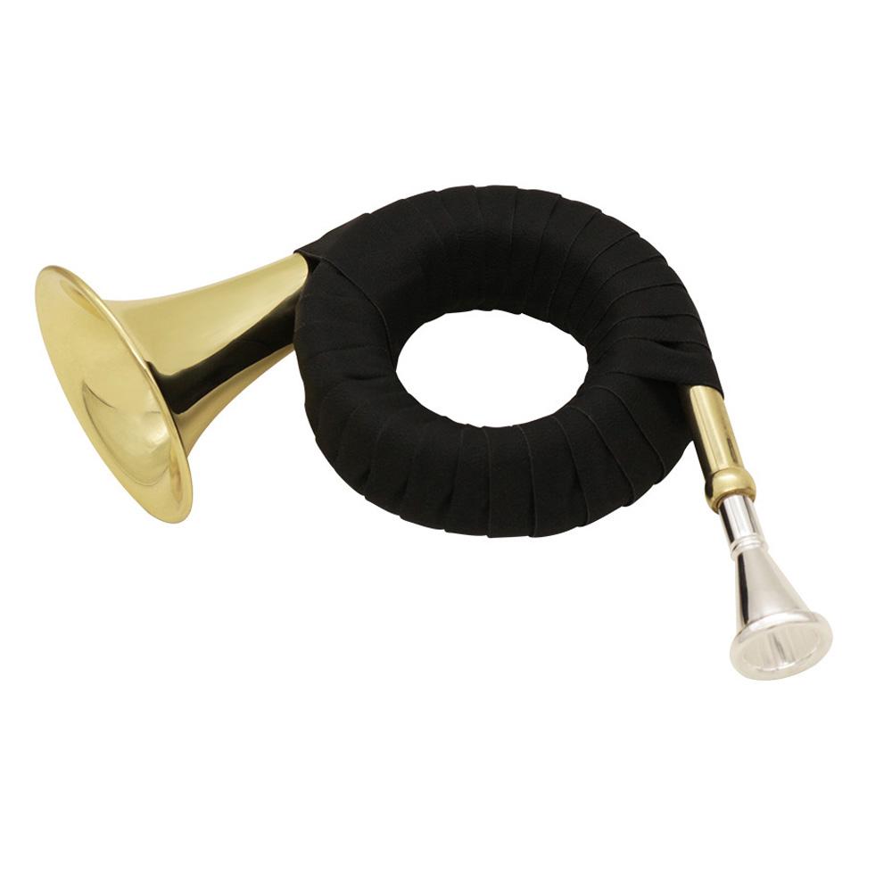 LADE Bb Brass Hunting Horn with Carry Bag Stand Cleaning Cloth