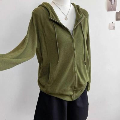 Coat for Women Cotton Autumn Winter Thickened Casual Oversize Hooded Zipper Sweatshirt Jacket