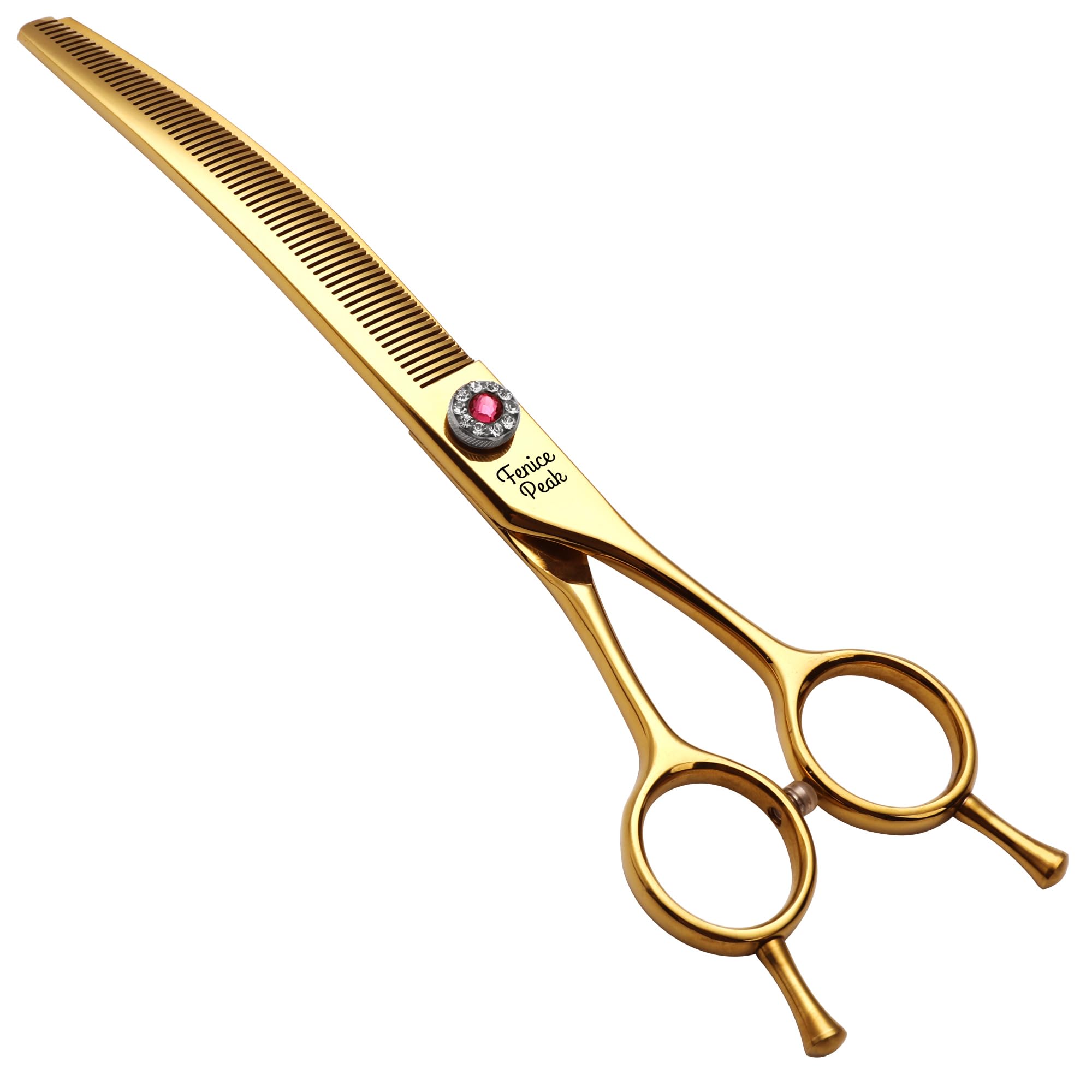

Fenice Peak Профессиональный груминг для собак Питомец Изогнутые филировочные 440C Сталь Филировочные Гладкие Тонкие для Собак и Кошек Ножницы, Ножницы, 7,0 дюймов, Сверх-острые золотой