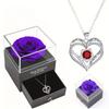 Elegant Heart-Shaped Inlaid Necklace With Luxury Red Rose Gift Box Christmas Valentine's Day Romance Gift For Girlfriend Wife