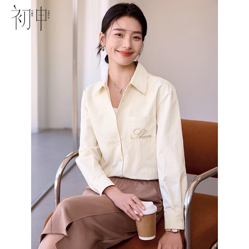 Women s Embroidered Pocket Long Sleeve Shirt L