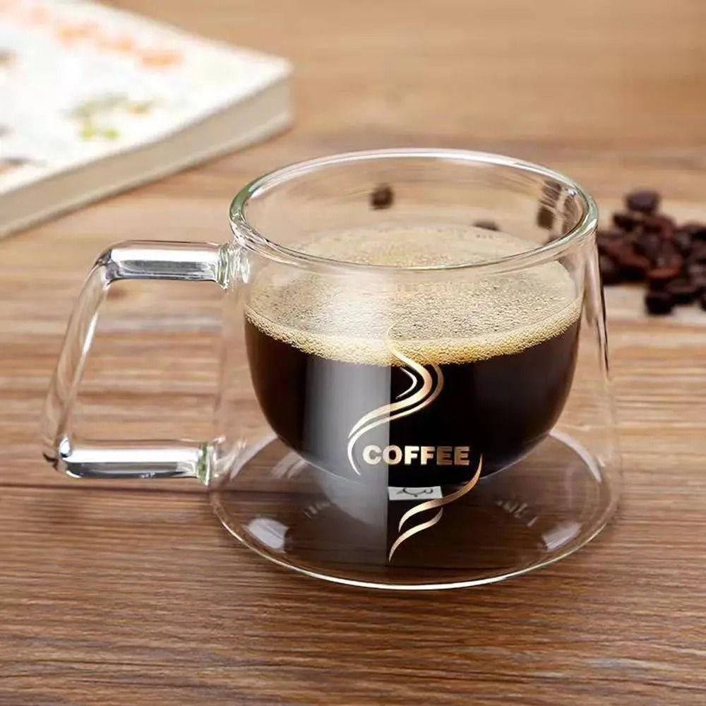Transparent Coffee Mug 200ml Espresso Cup Drinkware Double Wall Glass  Cocktail Vodka
