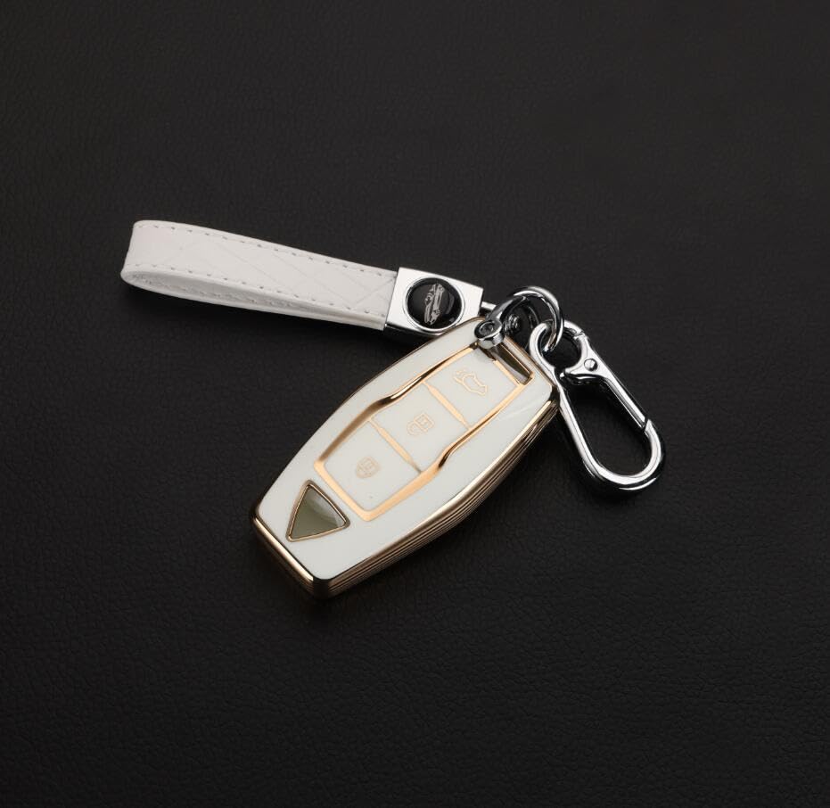 Kinotaka Outlander Smart Key Case for Mitsubishi New Outlander PHEV 2022 Gn0w Professional Design Key Holder, White