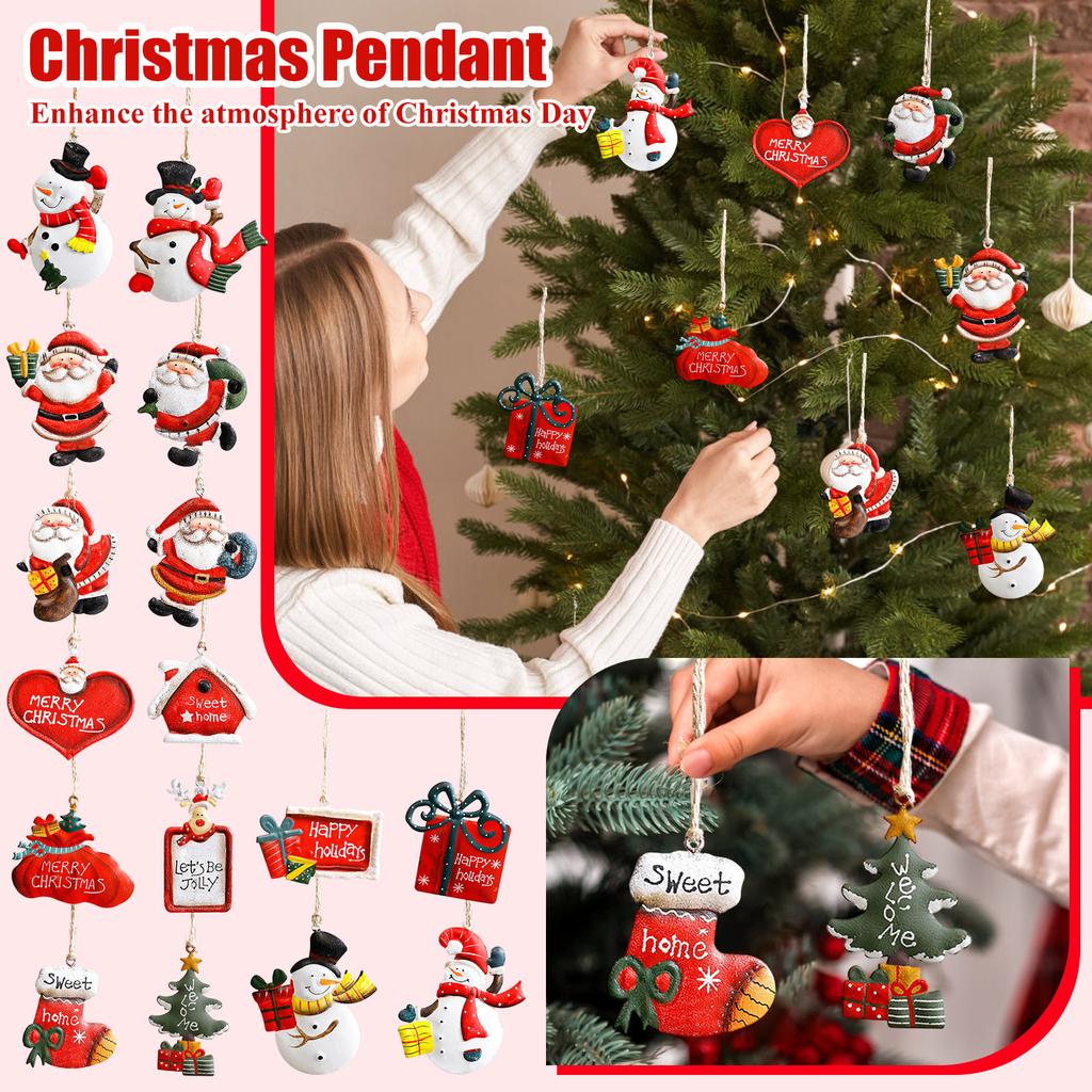 Christmas Decorations Christmas Tree Ornaments Snowman Socks Wrought Iron Pendants