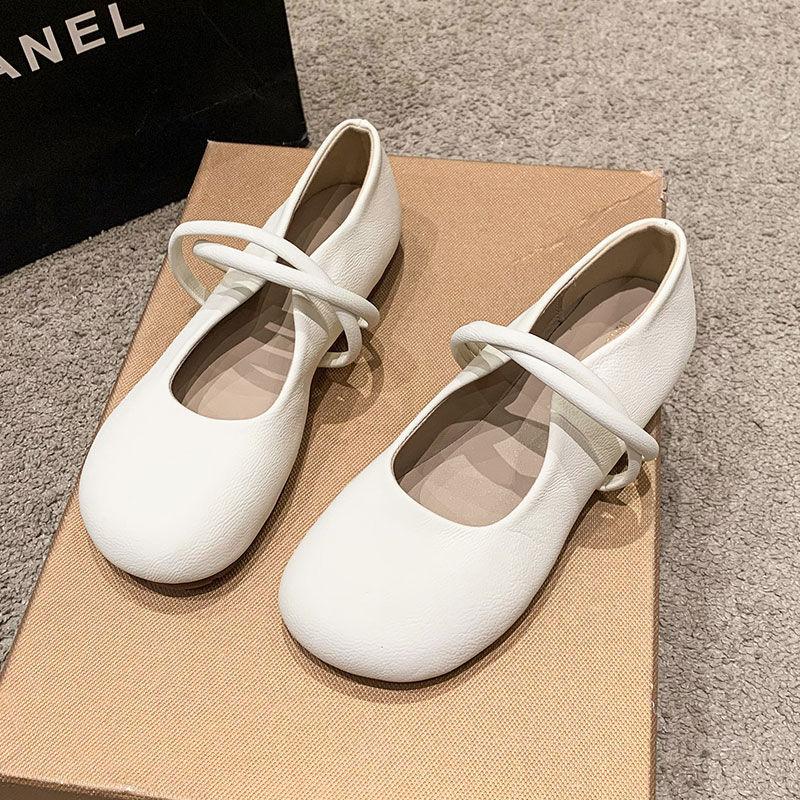 French with Skirt Mary Jane Women's Shoes 2025 Spring and Autumn New One-pedal Loafers Shallow Mouth Round Head Soft Sole Single Shoes