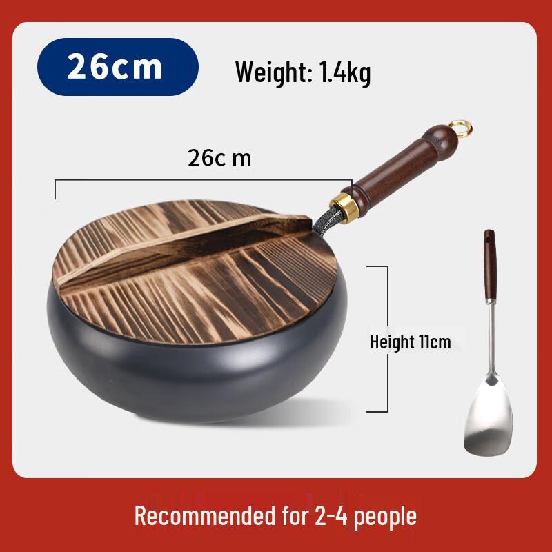 Traditional Zhangqiu Hand-Hammered Iron Wok Set
