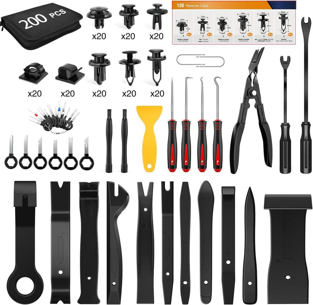 Car Audio Panel Removal Tool Set - 19/40/238/5 PCS for Dashboard and Interior Modification