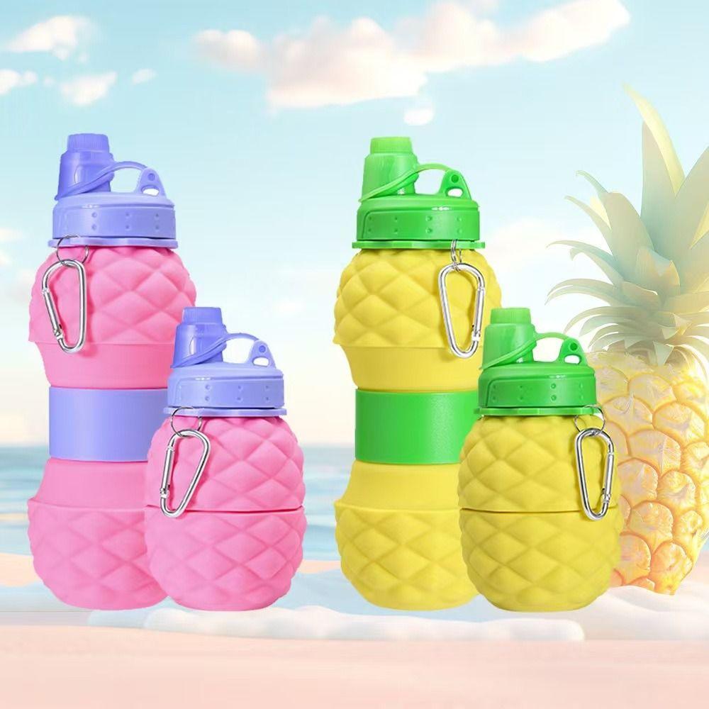 Fruit Shape Pineapple Sport Bottle Pineapple Collapsible Water Bottles Outdoor