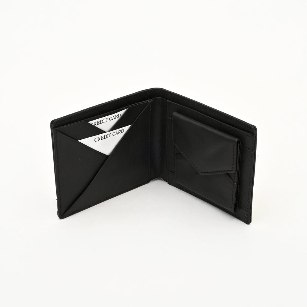 Leather Wallet 1S Crngrn -Green Full-Grain Waxy Leather Men's Wallet with Coin Pocket & 6 Card Slots