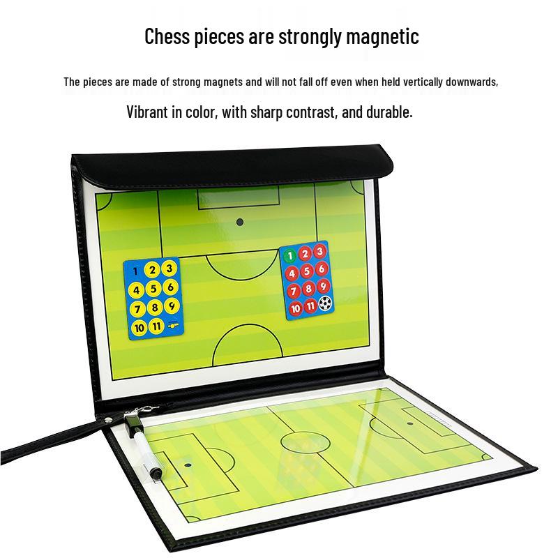 

Foldable Magnetic Leather Tactical Board for Football & Basketball Coaches Tri-Fold Football Tactical Board