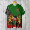 3D Printed Kenya National IndependenceDay T Shirt The Republic-of Kenya Emblem Falg Graphic Short Sleeves Vintage Tee Shirts Top