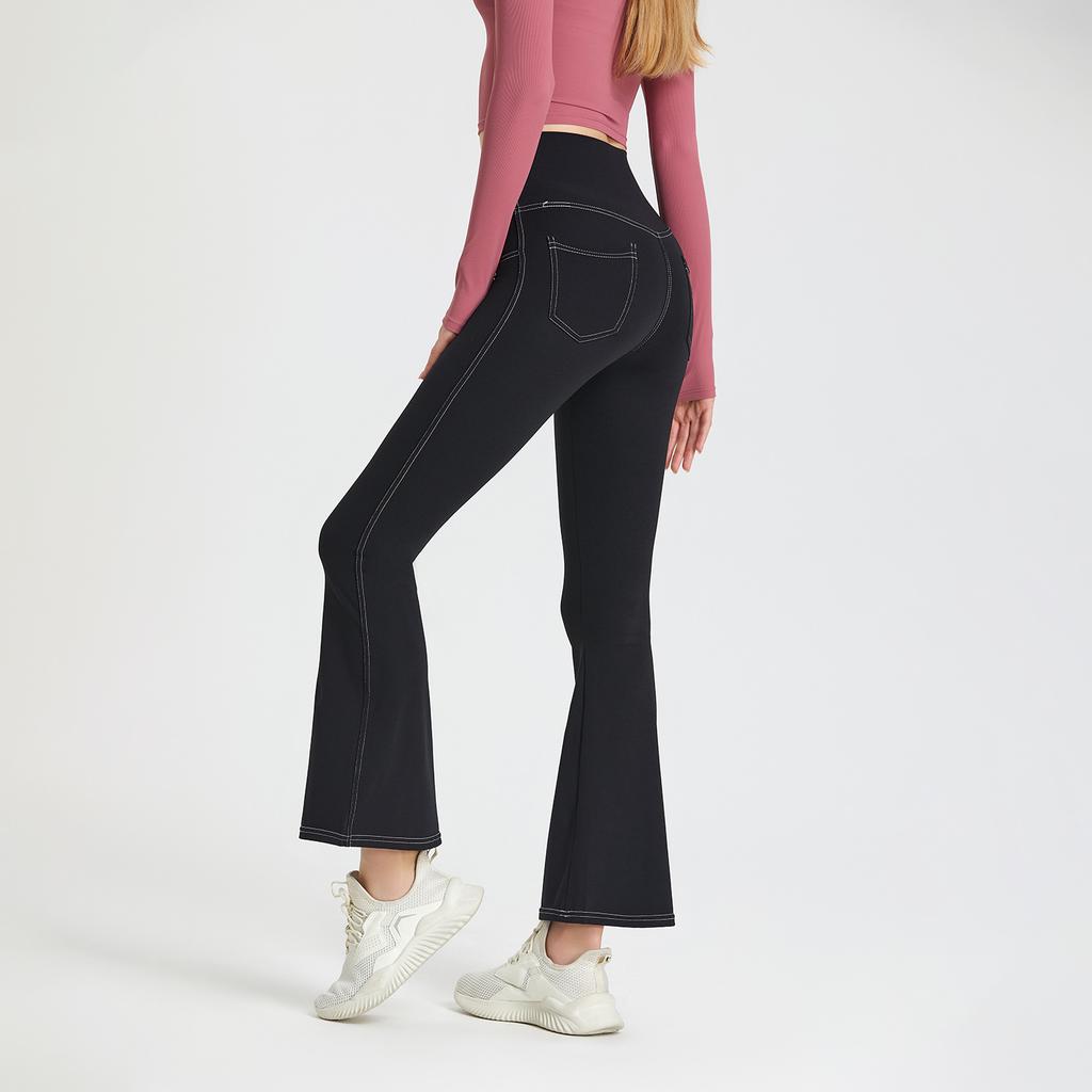 Sweatpants European and American Quick-drying Yoga Flared Pants Women's High Waist, Hip Lift and Thin Fitness Casual Wide-leg Pants