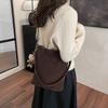 Foreign trade advanced sense Maillard bag women's 2025 new trendy matte shoulder bag large capacity messenger bucket bag